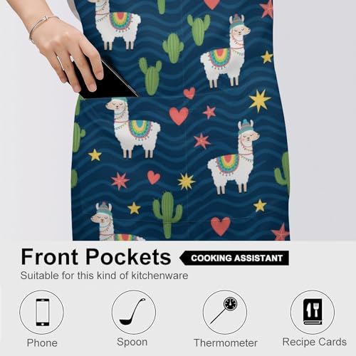 Cooking Apron for Adults with Pockets, Waterproof Oil Resistant Bib for Kitchen Restaurant BBQ Baking - color: Style (338)