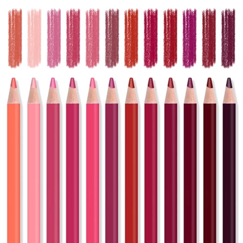 Mifuner 12Pcs Red Colored Pencils Set, Oil Based Drawing Pencils, Pre-sharpened Wooden Professional Sketch Pencil Art Supplies for Adults, Coloring Books, No Duplicates - color: 12Pcs Red Colored