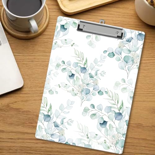 Cute Clipboard, Green Leaves Wooden Decorative Clipboards with Low Profile Clip for Classroom Office, Personalized ClipBoards for Teachers Nurses Students - D02 - color: Green Leaves