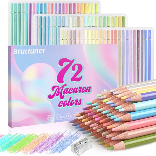 LBW 72 Macaron Pastel Colored Pencils Set Soft Core Macaron Colors for Adults Coloring Books Beginners Blending Shading Sketching - style: 72 Macaron Colors