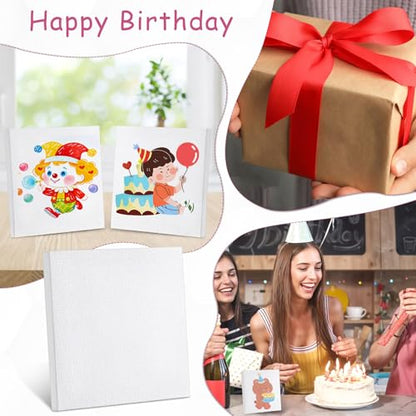 48 Pcs Mini Canvases for Painting, 4x4inches 2/5Inches Thickness Small Blank Canvas for Birthday Parties Home Decor Project