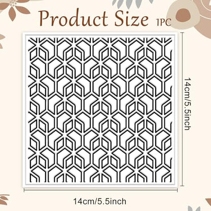 CHGCRAFT Geometry Polymer Clay Texture Sheets Line Art Silicone Texture Stamp Repeating Seamless Pattern Modeling Pattern Pad for Jewelry and Clay Earrings Tools, 5.5x5.5 inch - style: Geometry