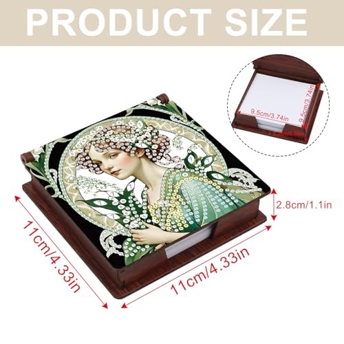 Diamond Painting Kit memo Box, Diamonds Art DIY Lily of The Valley Patterns Sticky Note Box Special Shape Drill, with 160 Sticky Note, Ideal for Home Office Supplies, Handicrafts, Holiday Gifts - color: Lily of the valley