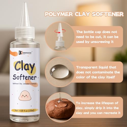 120ml Polymer Clay Softener, Restores Dry & Cracked Clay, Enhances Flexibility and Adhesion, for Professional Clay Artists and Hobbyists