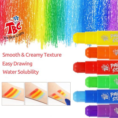 TBC The Best Crafts Paint Sticks,12 Colors Metallic, Washable, Non-toxic, Tempera Paint Sticks for Kids and Students - color: 12 Colors Metallic