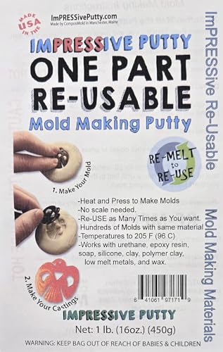 Impressive Re-Usable Mold Making Putty, 1 lb. - size: 16 oz (454 g)