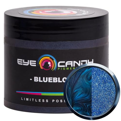 Eye Candy Pigments Premium Blue Mica Powder - Blueblood (50gr) - for Epoxy, Resin, Soap, Paint, Woodworking, Acrylic Pouring, Bath Bombs, Fishing Lures - DIY Arts and Crafts Additive - color: Blueblood