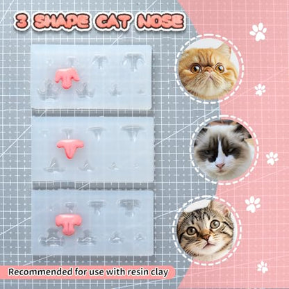 Nuvretk 8 Cute Silicone Molds for Needle Felting - Cat Nose Shapes for Stuffed Animals, DIY Crafts, and Accessories (Triangle) - size: CAT-Triangle