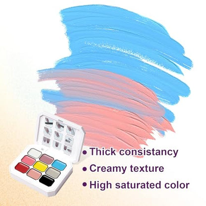 Gradient Painting Gel, 9 Colors Ombre Gel 3D Sculpture Effect Black&White Nude Pink Sponging for Pigment Pat Aura Nails French Manicure Soak Off UV Artistic Inspiration - color: Artistic Inspiration set