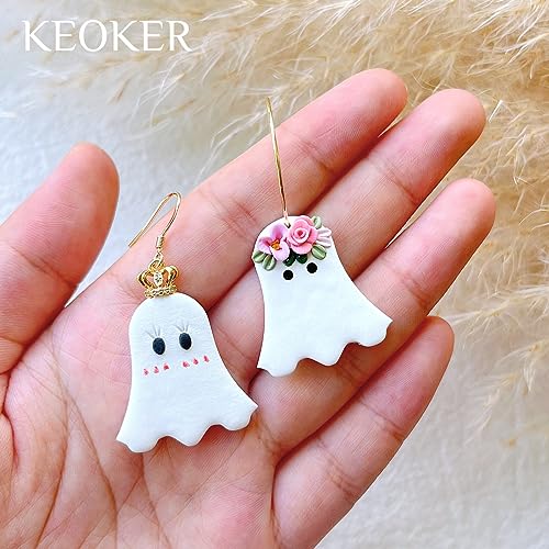 KEOKER Halloween Clay Cutters, Clay cutters for Halloween Earrings Making, 10 Shapes Halloween Clay Earrings Cutters, Halloween Polymer Clay Cutters (Earrings Clay Cutters 1) - color: Earrings Clay Cutters 1