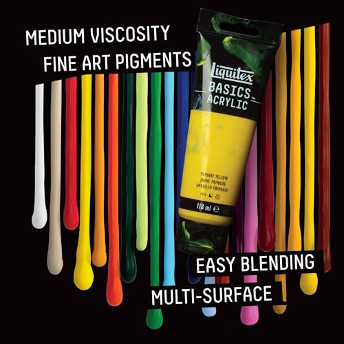 Liquitex BASICS Acrylic Paint, 250ml (8.5-oz) Tube, Titanium White - color: Titanium White, size: 8.45 Fl Oz (Pack of 1)