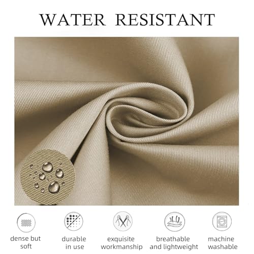 Kitchen Cooking Apron for Women Men Water-Resistant Artist Barista Baking Craft Catering Work Bib with Large Pockets - color: Khaki