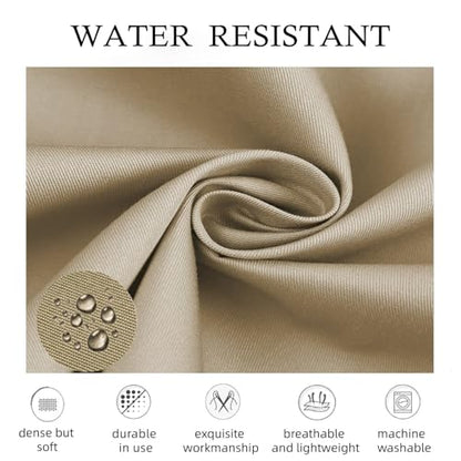 Kitchen Cooking Apron for Women Men Water-Resistant Artist Barista Baking Craft Catering Work Bib with Large Pockets - color: Khaki
