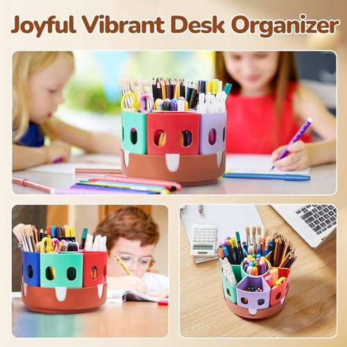 GAMENOTE Rotating Art Supply Storage Organizer, Lazy Susan Office School Supplies for Kids Desk Organizers and Homeschool Supplies Craft Caddy Classroom Organization (Small) - size: Small, 8"d x 5"h