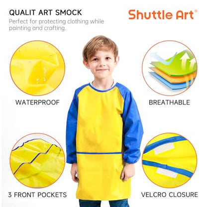 69 Pack Kids Paint Set, Shuttle Art Art Set for Kids with 30 Colors Acrylic Paint, Wood Easel, Canvas, Painting Pad, Brushes, Palette and Smock, Complete Paint Set for Boys and Girls(package may very)