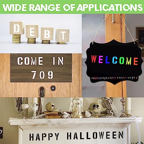 42pcs Traceable Interlocking Stencil Template Set, 8 Inch Reusable Letter Stencils for Painting, Alphabet Numbers and Symbols for Bullet Journal Canvas Rock Sign Wall Art Fabric Chalkboard - style: 8 Inch