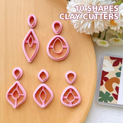 Keoker Polymer Clay Cutters, Boho Polymer Clay Cutters, Clay Earrings Cutters, Basic Polymer Clay Jewelry Making Supplies, Polymer Clay Cutter Sets - color: B color