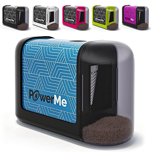 POWERME Battery-Operated Electric Pencil Sharpener for Kids, School, Home, Office - for No. 2 Pencils and Colored Pencils - color: Blue