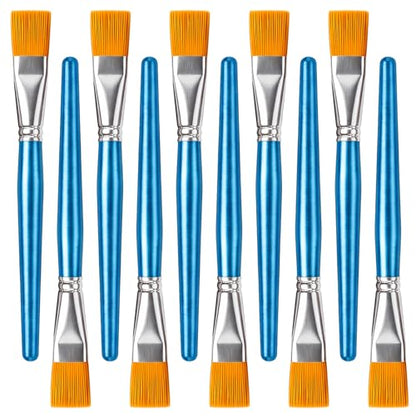 10 Pcs Flat Paint Brushes,1 Inch Craft Paint Brushes, Large Acrylic Paint Brush for Watercolor, Oil Painting, Acrylic,Big Paint Brush for Oil Paint and Body Painting Crafts, Rock Painting - color: 10 Pcs