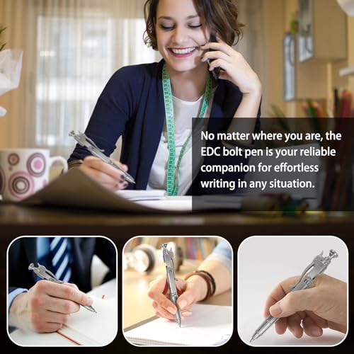 Dr. Metalleung Heavy Duty Stainless Steel Bolt Action Pen - Tactical EDC Retractable Ballpoint Pen with CNC Precision, Pocket Clip, Refillable (Black G2 Ink) - Perfect for Gifts & Smooth Writing - style: Bamboo Joint Pen