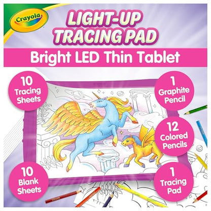 Crayola Light Up Tracing Pad Pink, Best Birthday Gifts for Girls & Boys, 6, 7, 8 Year Olds, Kids Toys, Light Box Art Kit for Kids [Amazon Exclusive] - style: Pink