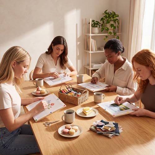 Novabright 128 Pcs 18 Mesh Needlepoint Canvas Kit for Beginners Adult Include 4 Pcs 12 Inch White Blank Needle Point Canvas 16 Stretcher Bars 100 Thumbtacks 2 Masking Tape 6 Sets Paint Tool DIY Crafts