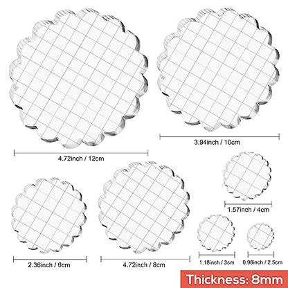 Briartw 7 Pieces Acrylic Stamp Block Clear Stamping Tools Set with Grid Lines for Scrapbooking Crafts Card Making,Clear Acrylic Stamp Block Kit with Grid Lines,Rounded Edge,Thickness 8mm - color: 7 Pcs Flower Shape