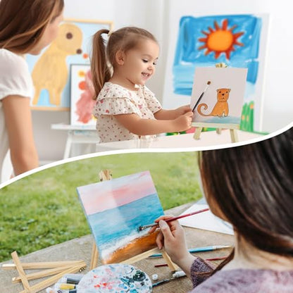 Conda 12 Pack 9 Inch Mini Wooden Display Easels, A-Shaped Mini Easel Stand for Small Painting, Painting Party Easel for DIY Crafts, Photos, Gift, Decoration - style: 12 Pcs