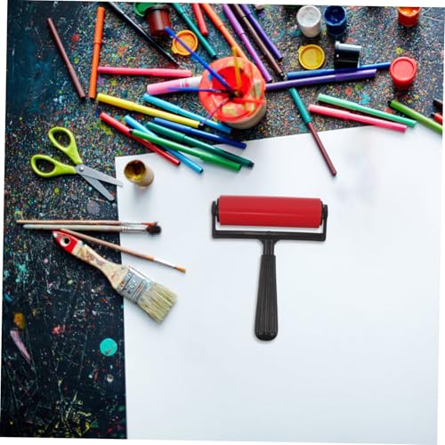 KALLORY Reusable, Distribution Paint Ink Integrated for Brush Even Gel Printing Plate Set with Hand and Roller Plastic and Gel Material for Printmaking Projects and Studios