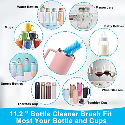 XANGNIER 3 Pack Water Bottle Cleaner Brush Kit-Cleaning Set for Sports Water Bottle, Baby Bottles, Tumbler Cup Bottle Cleaner Brush - size: 3 pack