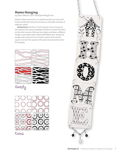 Zentangle 11: Lettering, Quotes, & Inspirational Sayings, Workbook Edition (Design Originals) 30 Original Tangles, Easy Practice Exercises and Techniques for Beginners, Beautiful Examples, and More