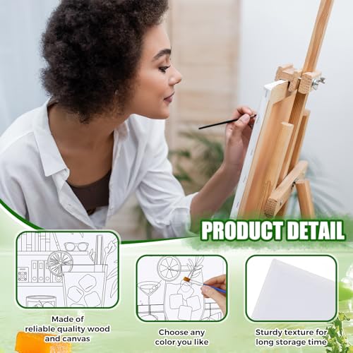 Sherr 20 Pcs Stretched Pre Drawn Canvas Afro Queen Black Art for Painting for Adults Outline Pre Drawn Stretched Cotton Canvas to Paint Party Set, 8 x 10''(Cocktail) - style: Cocktail