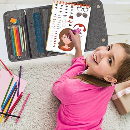 Activity Book for Girls and Boys - Premium Case Includes Large 60-page - 420 Stickers, Rainbow Scratch Papers, Reusable Stickers, Coloring Pencils, Numbers and Letters Stencil - Educational Toys Gift - color: Activity Book