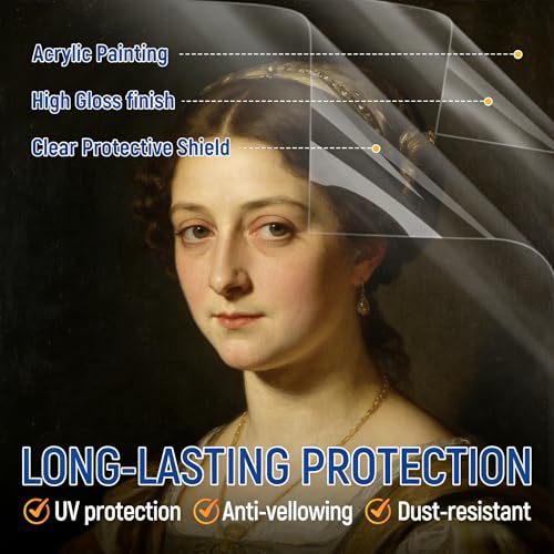 Gloss Varnish for Acrylic Painting , Non-Yellowing, Non-Toxic, Anti-Crazing, Clear Acrylic Varnish for Pro Artist, Hobby Painter on Canvas Artwork, Acrylics Paint, Wood, Clear Coat High Gloss Finish