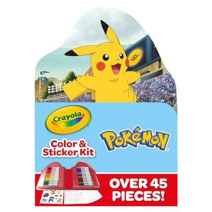 Crayola Pokemon Art Kit for Kids (45pcs), Pokemon Coloring Book Pages & Stickers, Gifts for Kids, DIY Craft Kit for Girls & Boys, Ages 4+ - style: Pikachu