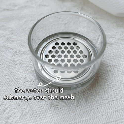Nail Brushes Washing Cup Acrylic Nail Brush Cleaner Dappen Dish with Lid Easy Cleaning Portable Mesh Layered Nail Art Brush Washer for Nail Sequins Glitter Powder Nail Tools Nail Art Brushes Clean Cup