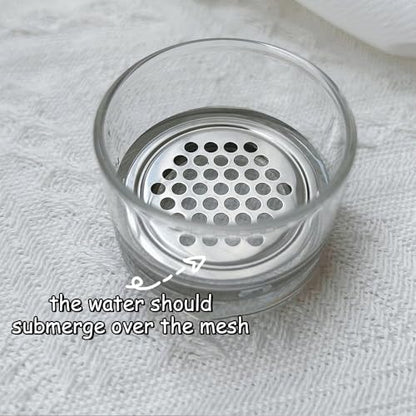 Nail Brushes Washing Cup Acrylic Nail Brush Cleaner Dappen Dish with Lid Easy Cleaning Portable Mesh Layered Nail Art Brush Washer for Nail Sequins Glitter Powder Nail Tools Nail Art Brushes Clean Cup