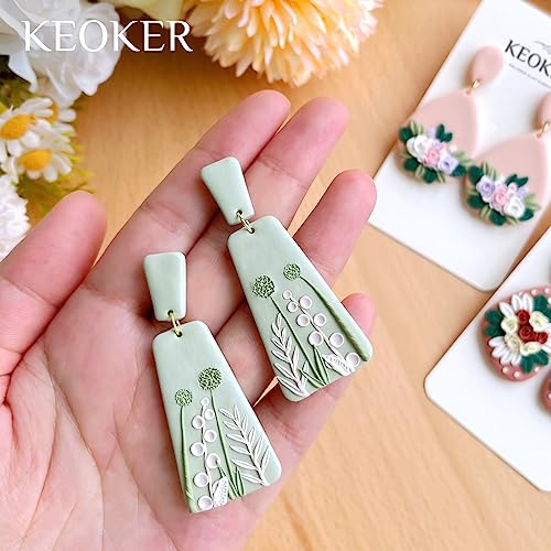 Keoker 15 Organic Shape Clay Cutters for Polymer Clay Jewelry, Polymer Clay Cutters for Clay Earrings Jewerlry Making (All) - color: ALL