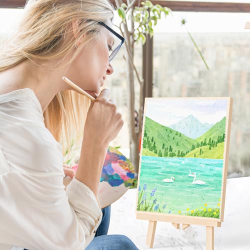 Unfinished Wood Canvas Panels for Painting, 8×10" Basswood Canvas- 1/2" Deep Cradle Board with Easel for Acrylic and Oil Painting, Pouring Art, Crafting - size: 8*10-1