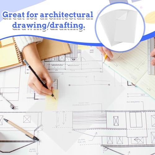 100 Sheets 11x17 Inch Translucent Vellum Paper, 60 GSM Vellum Tracing Paper Translucent Printable for Wedding Invitations, Drawing, Sketching, Belly Bands, Architectural Design