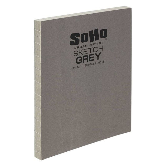 SoHo Urban Artist Open Bound Sketch Pads - Open Coptic Bound Sketch Pads for Drawing, Calligraphy, Any Dry Media, & More! - [Grey - 11x14 - Single] - color: Grey, size: 11x14"