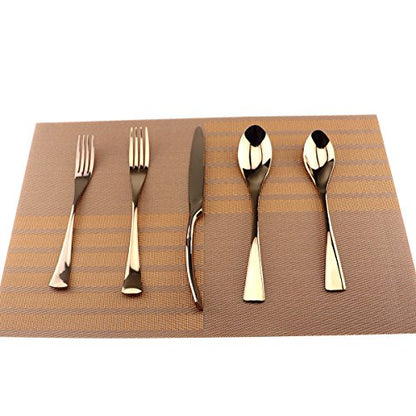 Silversmiths 20 Piece Beacon Flatware Set, Copper Mirror/Rose Gold, Service for 4 - size: 4-set-rose gold
