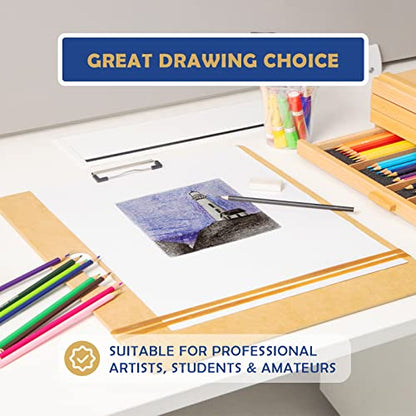 Falling in Art 18x18 Sketch Board, Drawing Tote Board for Artists with Sturdy Clip and Rubber Bands, Portable Art Clipboard for Classroom and Studio Drawing - size: 18X18"