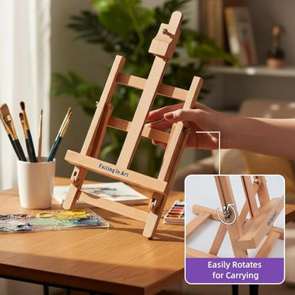 Falling in Art 46 Pcs Acrylic Paint Set with Table Easel, Art Painting Kit with Acrylic Paints, Canvas Panels, Paintbrushes, Canvas Supplies Kit for Kids, Adults, Beginners, and Artists, Purple - color: Purple