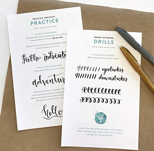 Brush Lettering Kit - DIY Brush Lettering Starter Set by Wildflower Art Studio