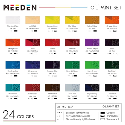 MEEDEN Oil Paint Set, Non-Toxic 24 x 22ml/0.74oz Oil Paints for Canvas Painting - color: 24 Colors