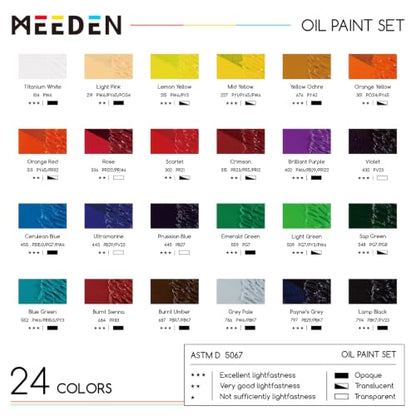 MEEDEN Oil Paint Set, Non-Toxic 24 x 22ml/0.74oz Oil Paints for Canvas Painting - color: 24 Colors