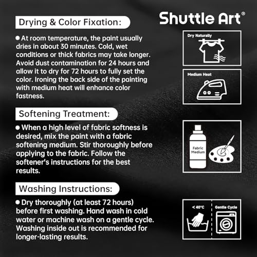 Shuttle Art Black Fabric Paint, 33.8 oz(1000 ml) Large Bottle with Pump, Permanent Fabric Paint for Furniture, Sofa, Cushions, Clothes, Soft Non-Toxic Textile Paint for Color Changing, Renewal & Art Creations - color: Black