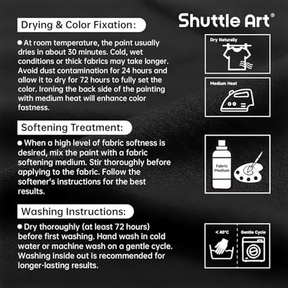 Shuttle Art White Fabric Paint, 33.8 oz(1000 ml) Large Bottle with Pump, Permanent Fabric Paint for Furniture, Sofa, Cushions, Clothes, Soft Non-Toxic Textile Paint for Color Changing, Renewal & Art Creations - color: White