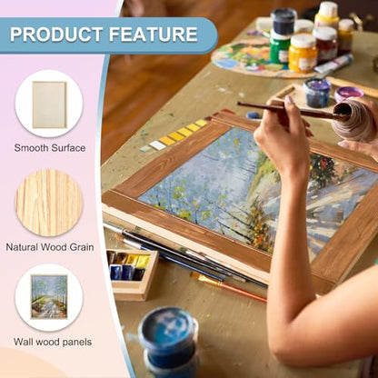 MECCANIXITY 2 Pack Wood Canvas Boards, 12x16 Inch Art Canvases Square Unfinished Wood Panel for Painting, Crafts, DIY Projects, Pouring Art - size: 12x16 Inch